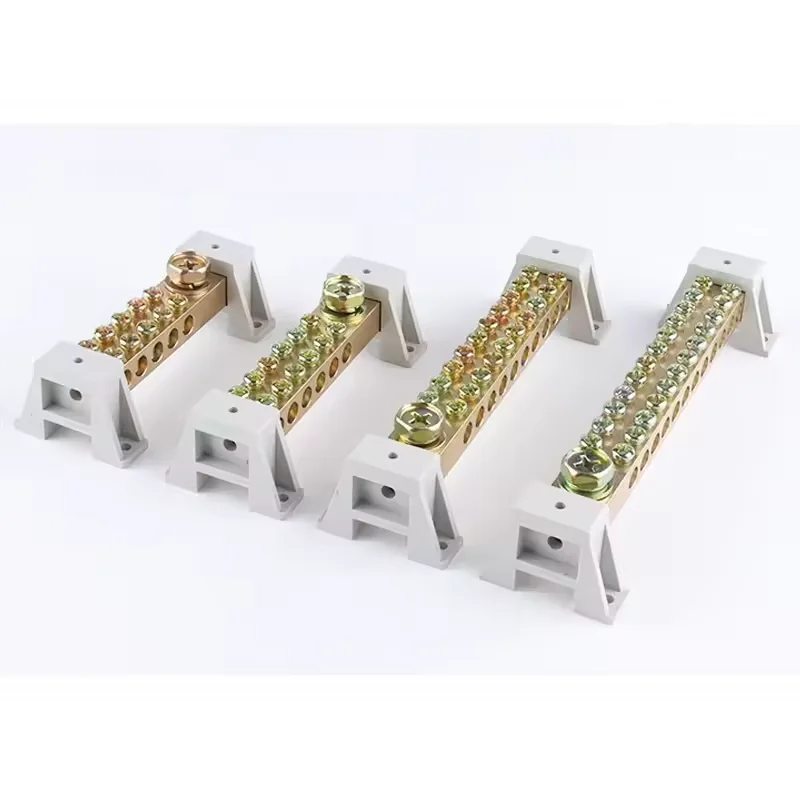 

12X18 3-piece Grounding Copper Double Row Ground Wire 6 Holes Ground Row Zero Distribution Box Terminal Block