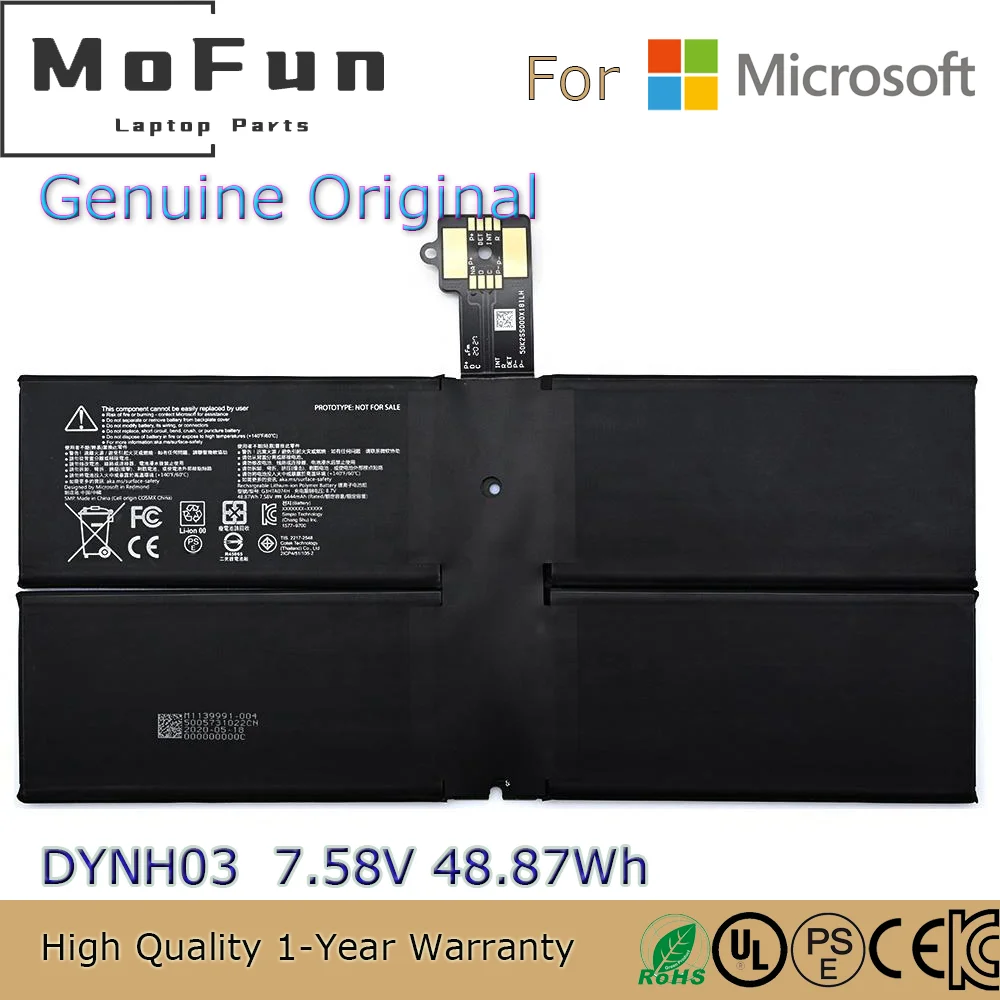 Brand New Original DYNH03 7.58V 48.87Wh Laptop Battery for Microsoft Surface Pro 7+ 1960 G3HTA073H G3HTA074H GA3HTA025H