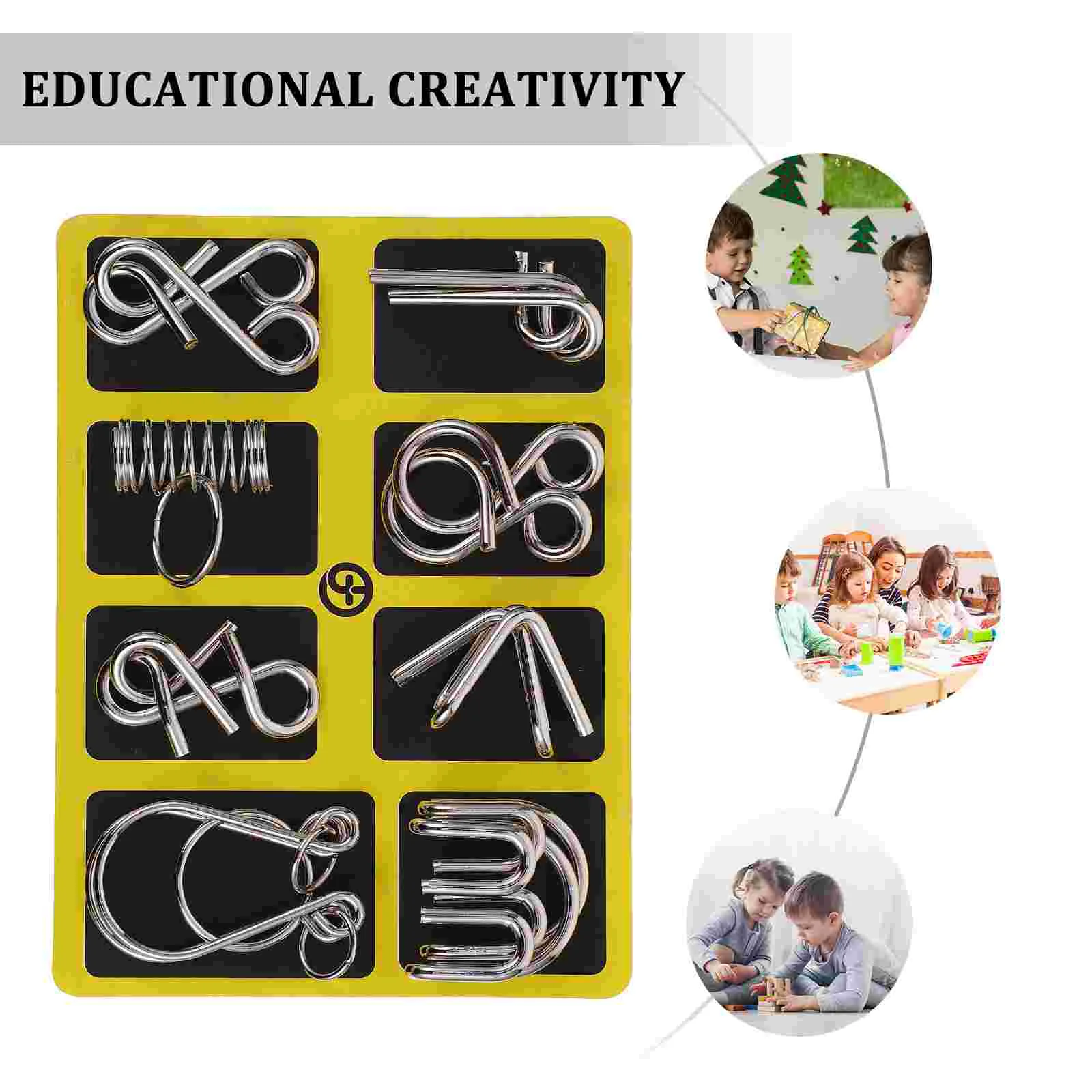 잠금 해제 장난감, 스테인레스 철사 퍼즐, 두뇌 버클 게임 해체, 2 세트