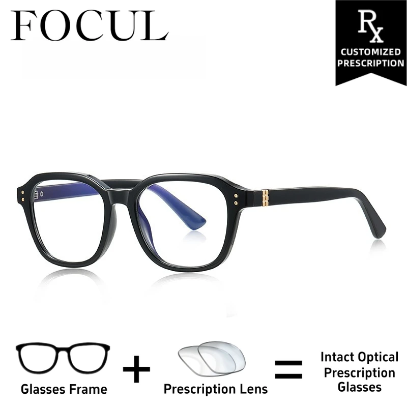 

FOCUL Classic TR90 Square Photochromic Myopia Eyeglasses Anti-Reflectivel Glasses Men Customization Prescription Optical Eyewear