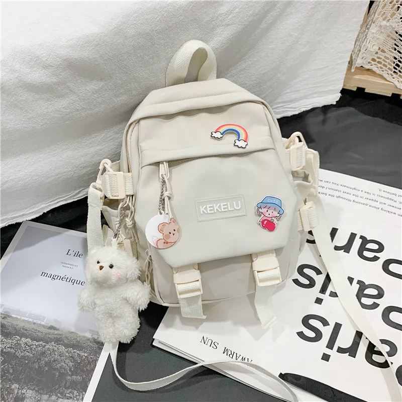 Canvas Bag Girl Shoulder Messenger Bag Student Sweet Cute Small Backpack Female Shoulders Mochila Escolar Plecak Kids Bag Rugzak