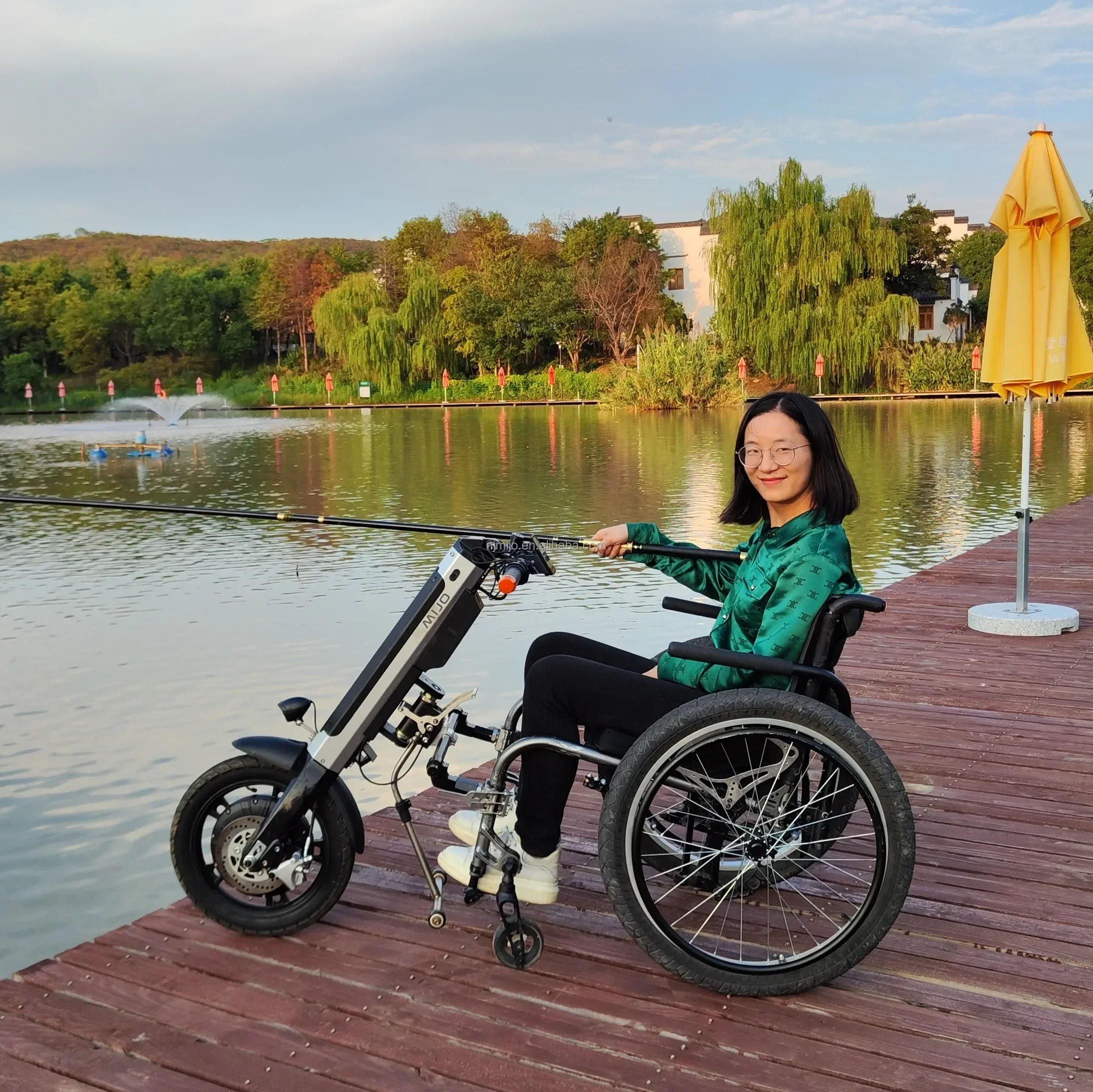

electric wheelchair handcycle power wheelchair add-on device disabled equipment