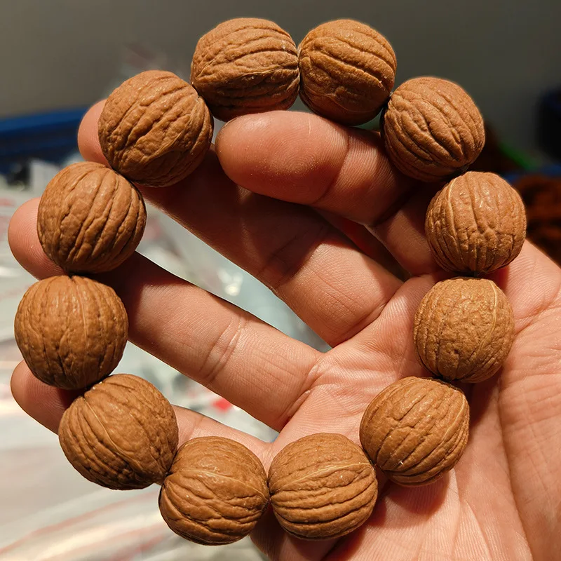 

Original Seed Red Leather Corpulent Monkey Head Bracelet Walnut Wooden Cultural Artifact Prayer Beads Bracelet Men's and Women's