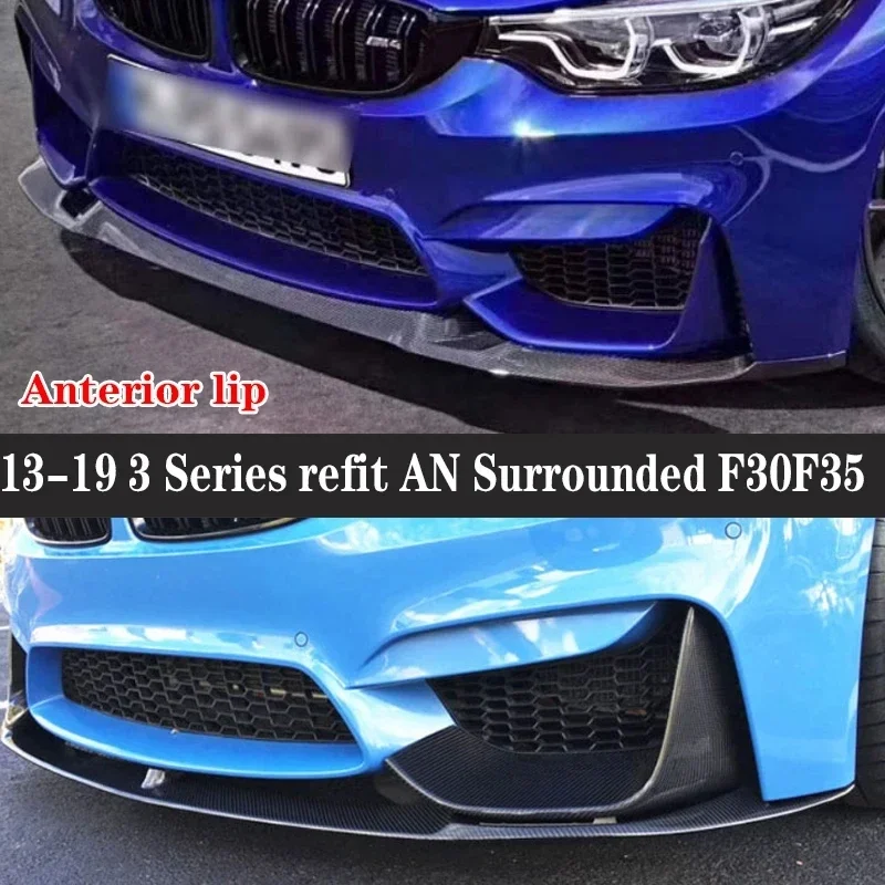 For BMW 3 series F30 F35 AN Carbon Fiber Car Front Bumper Diverter Spoiler Diffuser Front lip chin Car Accessories body kit