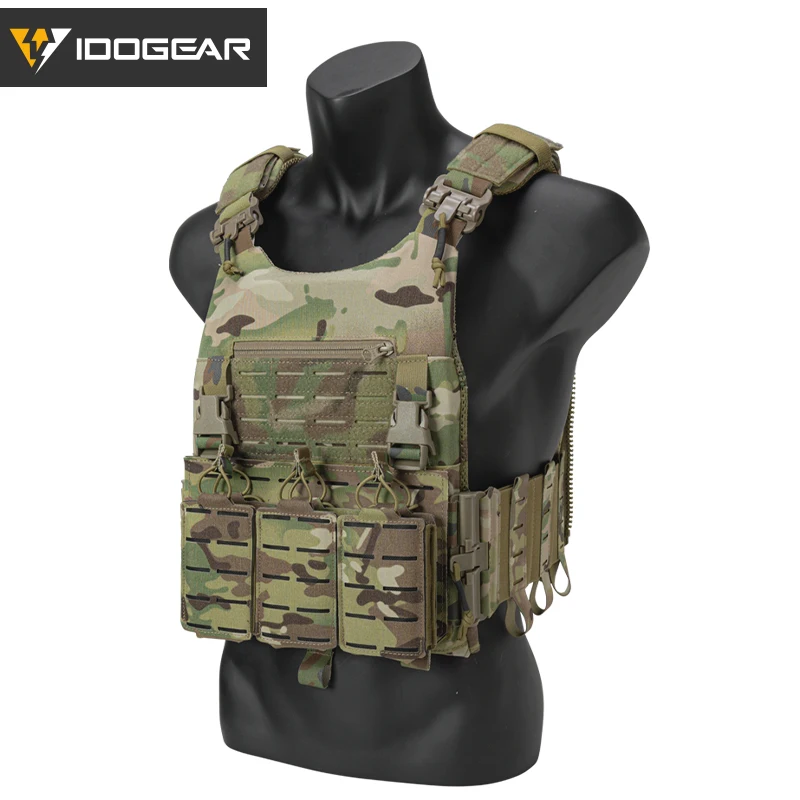 IDOGEAR LSR kamizelka taktyczna Quick Release Laser Cut Plate Carrier z 556 etui na magazynek MOLLE lekki sprzęt myśliwski 3318