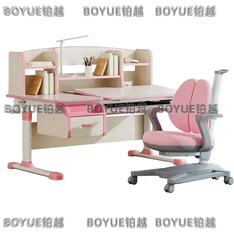 Adjustable Solid Wood Kids Study Desk and Chair Set Modern Simple Writing Table for Primary Secondary School Students