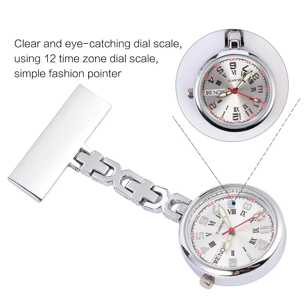 Nurse Pocket Watch Hanging Luminous Alloy Watches Doctors Medical Staff Glow Dark Easy Fix Stable Clean Professional Creative