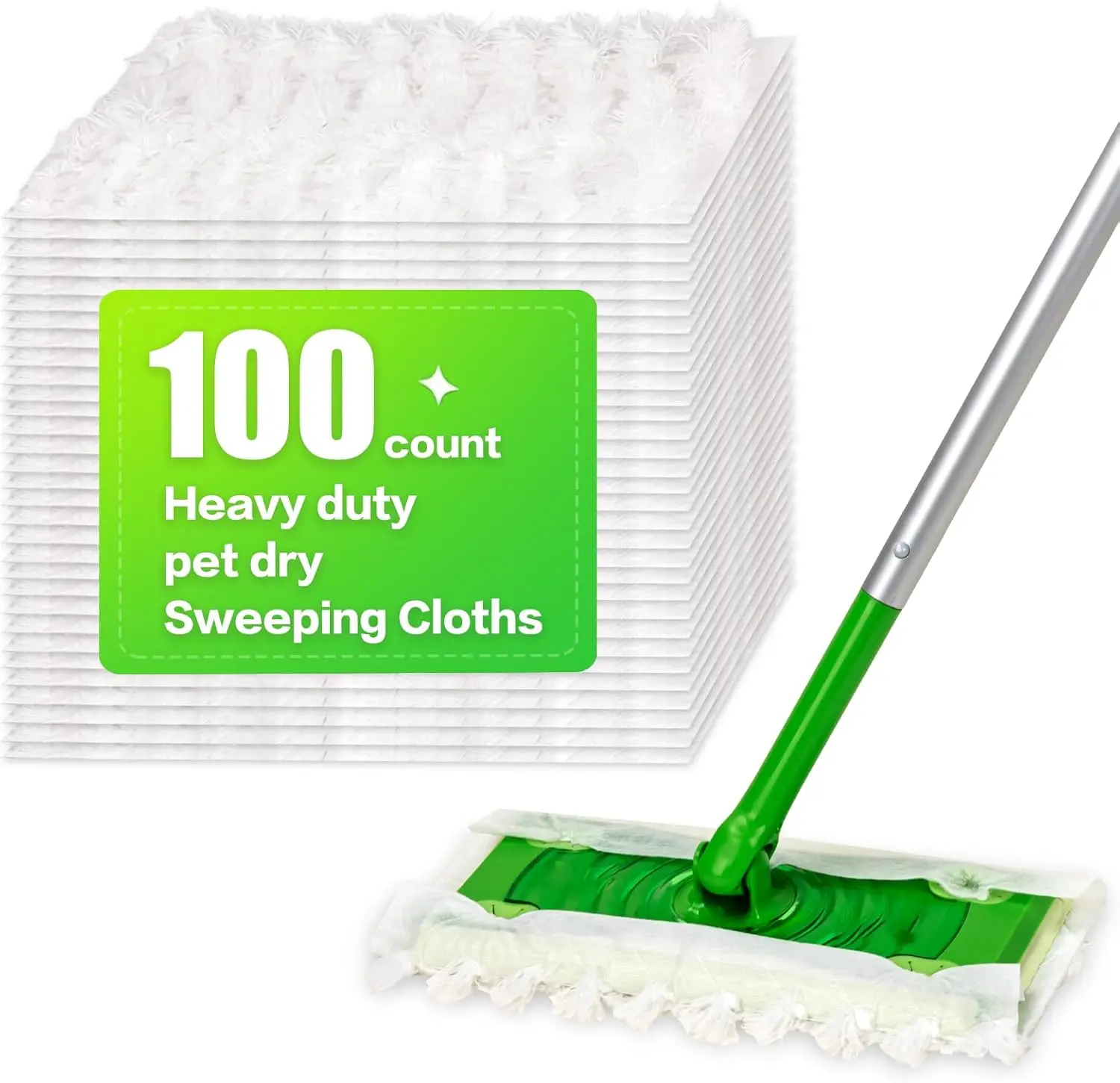 

Heavy Duty Dry Sweeping Cloths Compatible with Sweeper Mop, Microfiber Duster Mop Pads Refills for Cleaning Hardwood Floor Du