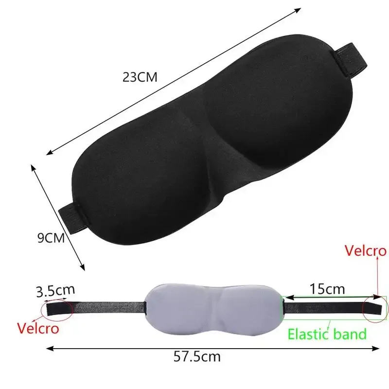 Maska do spania 3D, gładka, naturalna, z w pełni regulowanym paskiem na ramię, unisex, niezbędna w podróży, zapewniająca spokojny sen, opaska na oczy, blokująca światło. — zdjęcie 7