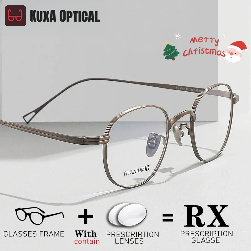 

KUXA титановые мужские очки Rround Design оптические очки для близорукости по рецепту солнцезащитные линзы ADD прогрессивные очки LIGHTW