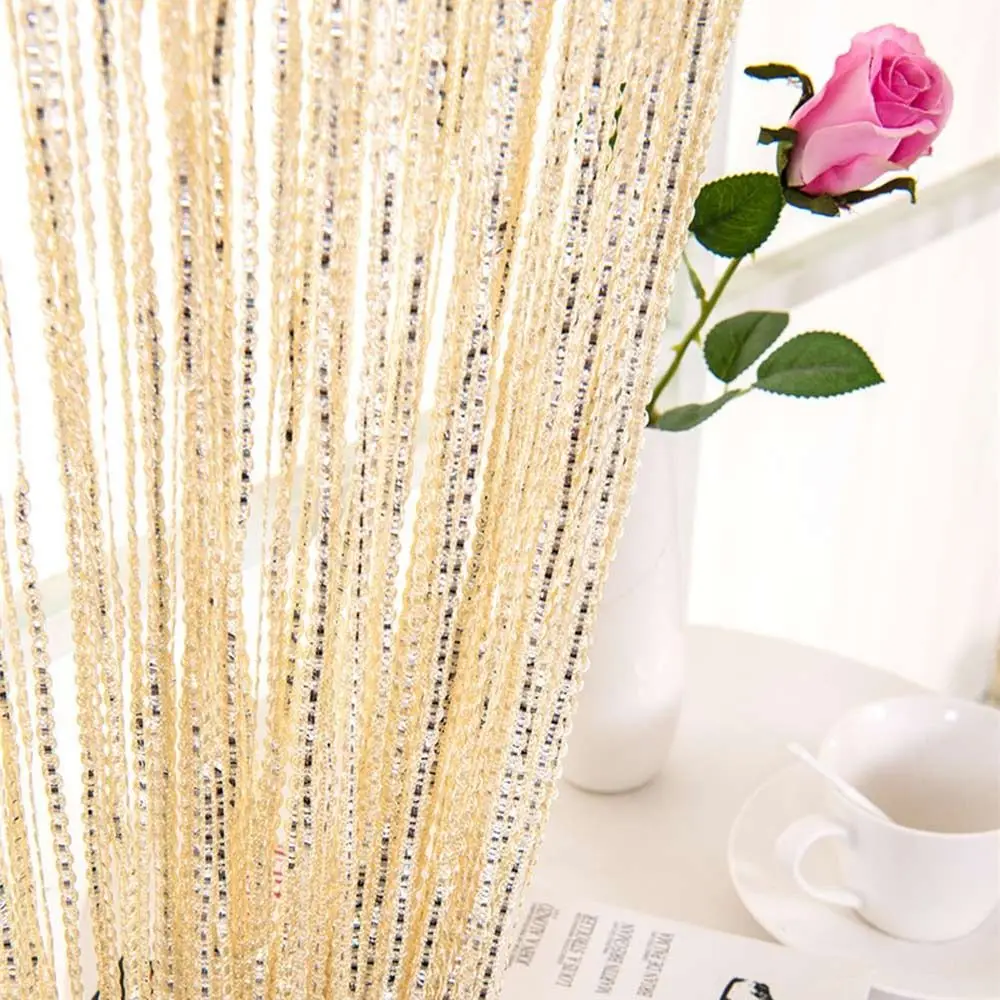 Fashion 100x200cm Silver Silk Curtain S Shape Colorful String Curtain Living Room Decorative Curtain Wedding Party Decoration
