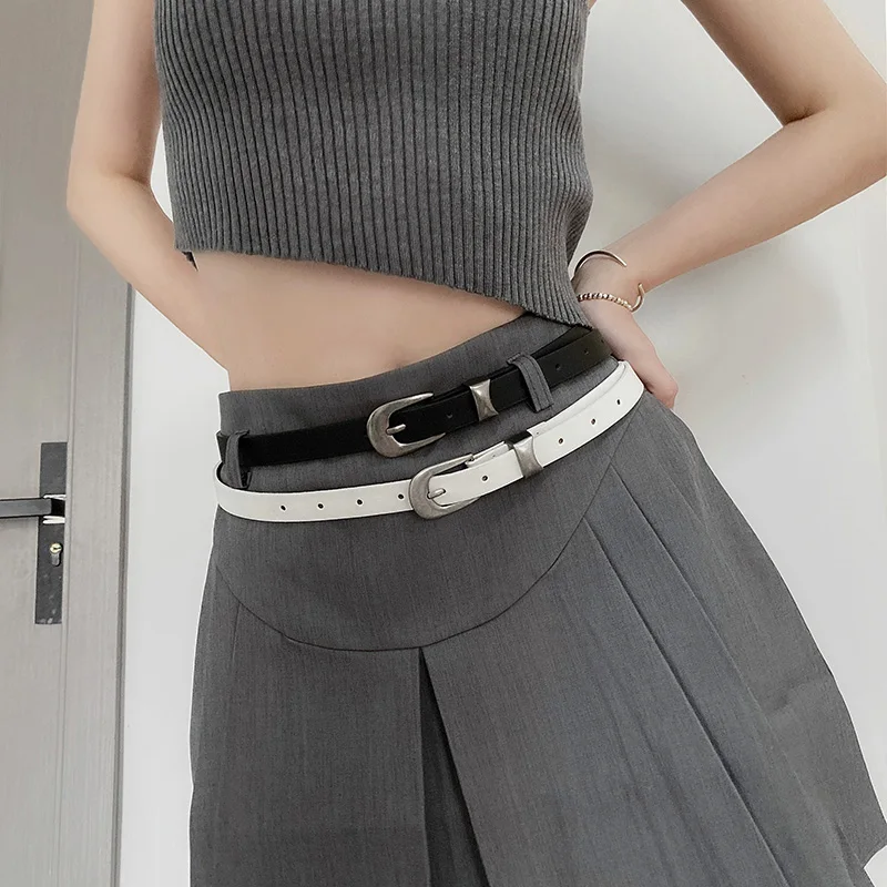 Vintage Adjustable Belt Women  Leather Belt Female Cowboy Hight Waist Belts for Ladies Jeans Dresses