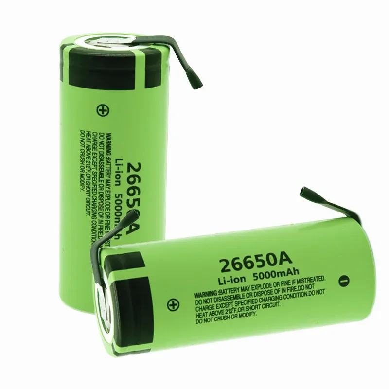 100% Nouvelle Batterie Originale Pour 26650A 3,7 V 5000mAh Haute Capacité 26650 Li-Ion  Avec Nickel