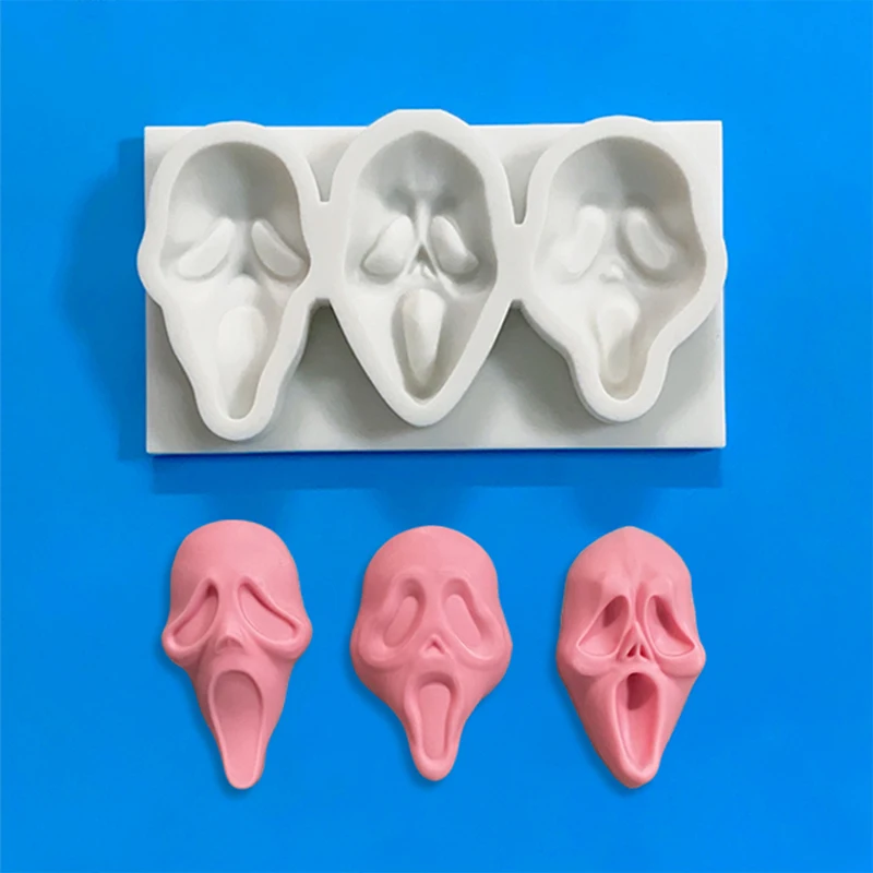 New cross-border Halloween silicone mold three grimace silicone mold diy glue cookies baking fondant silicone mold