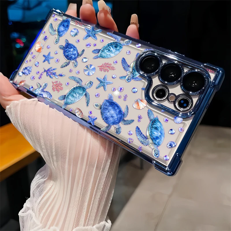 Drop Resistant Case For Samsung Galaxy NOTE 20 Ultra F12 F14 F05 M47 M14 M12 M10S M05 M04 M02 TPU Colorful Sea Turtle Cases Capa
