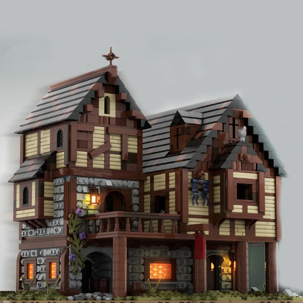 3130pcs Moc Medieval Tavern House Castle Modular Model Building Bricks  DIY Sets Education Assembly Blocks Toys Christmas Gifts