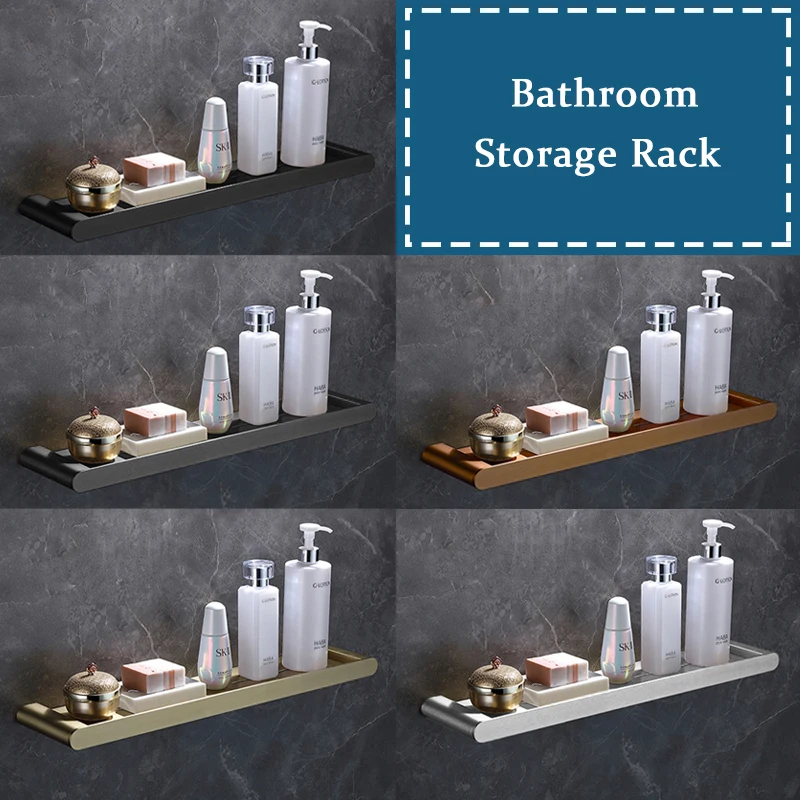 Kitchen Brushed Rose Gold 304 Stainless Steel Single-Layer Storage Rack Dresser Storage Holder Bathroom Hardware Pendant