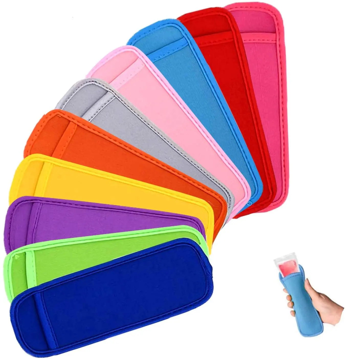 2/5pcs Colorful Neoprene Popsicle Holder Bag Freezer Icy Pole Ice Sleeve Protector For Ice Cream Tools For Party Supply