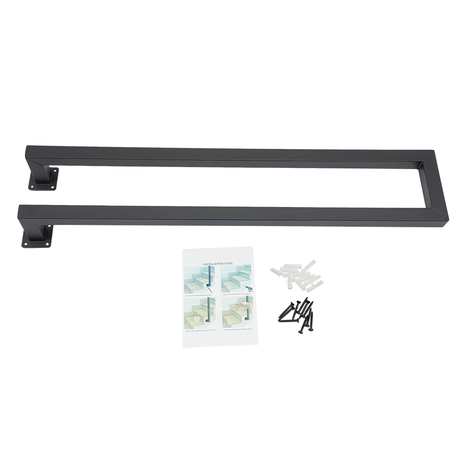 85*20 سنتيمتر n على شكل الجانب جبل درابزين الدرج ، الحديد داخلي وخارجي درابزين اليد ، درابزين الزخرفية السوداء الحديثة #3