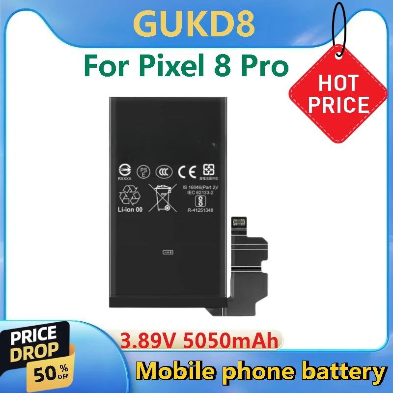 

For Google Pixel 8 8 Pro 7A 7 7 Pro 100% New Battery High Quality Mobile phone battery GUKD8 GS35E GP5JE GMF5Z GZE8U 5050mAh