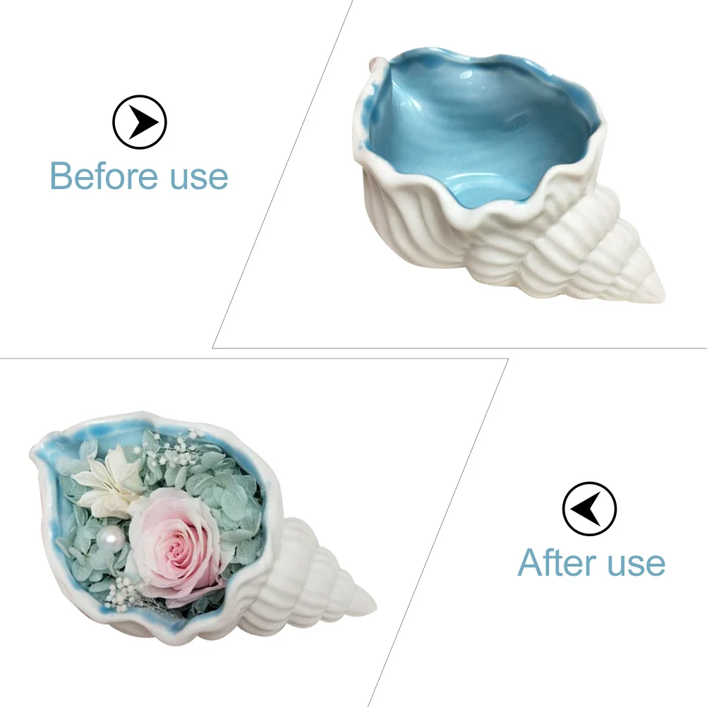

Ceramic Conch Jewelry Storage Organizer Premium Jewelry Box for Rings Watches Necklace Display Tray Trinket Box