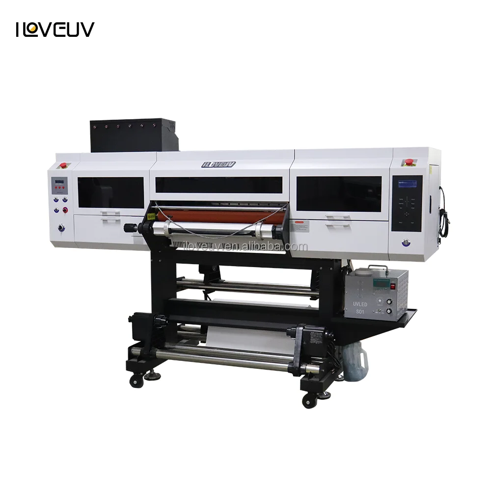 New Industrial UV DTF Acrylic Label Printer with Triple Printheads High Speed Roll to Roll Sticker Printing Machine