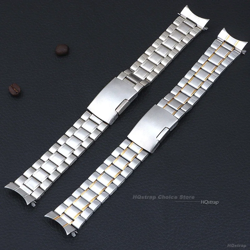 20mm 22mm Stainless Steel Watchband Curved End Bracelet for Seiko Metal Wristband for Rolex Men Women Universal Replace Strap
