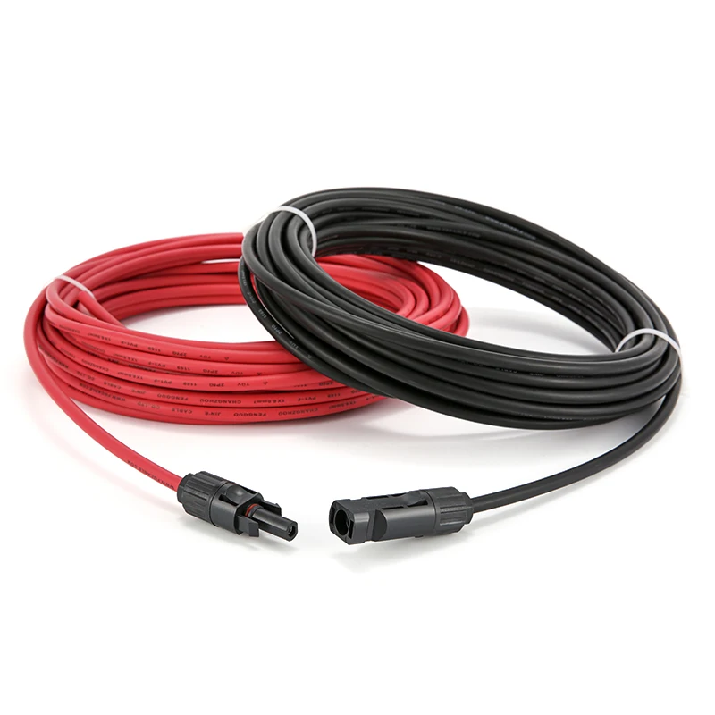 XIONGISOLAR 10m Solar Power Cable 10/12/14AWG Wire Connection Red BlackCoated Single-Head Connector