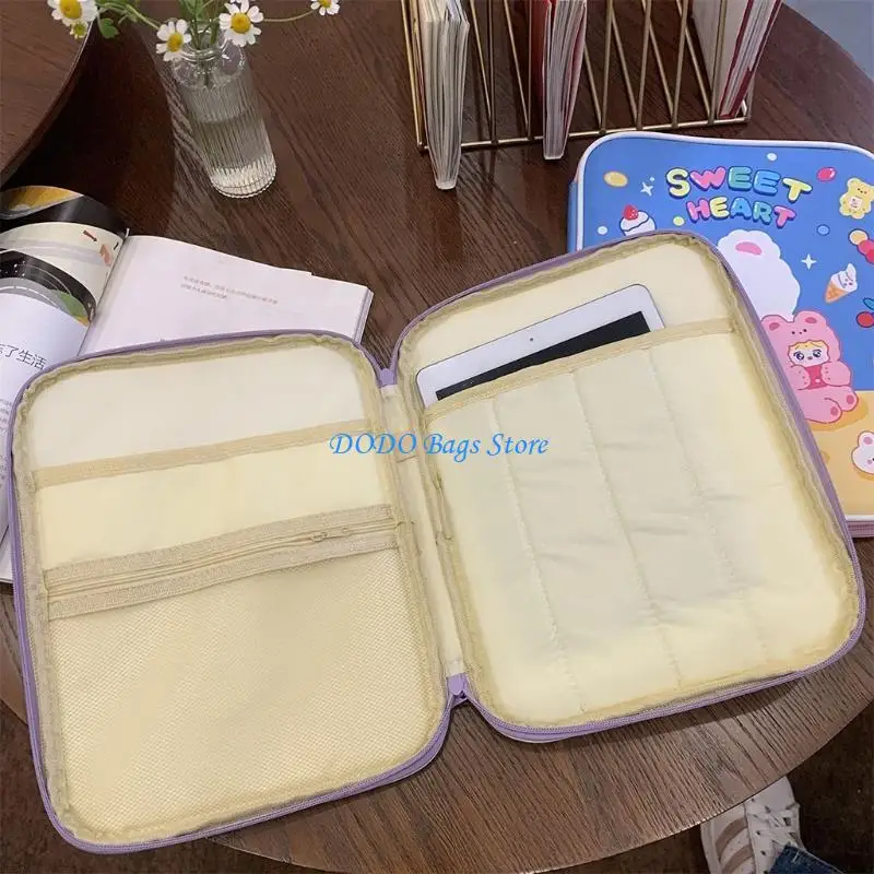 E8FB Máy tính xách tay hoạt hình Hàn Quốc tay áo giả bằng da mang theo hộp đựng hộp đựng túi khóa 9,7-11 inch