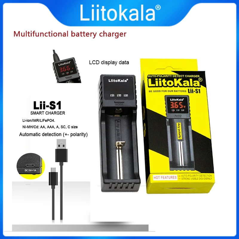 Liitokala Lii-S1 Lii-S2 Lii-S4 18650 Rechargeable Battery Charger Auto Detection For 26650 18350 18340 AA AAA NiMH Lithium Ion