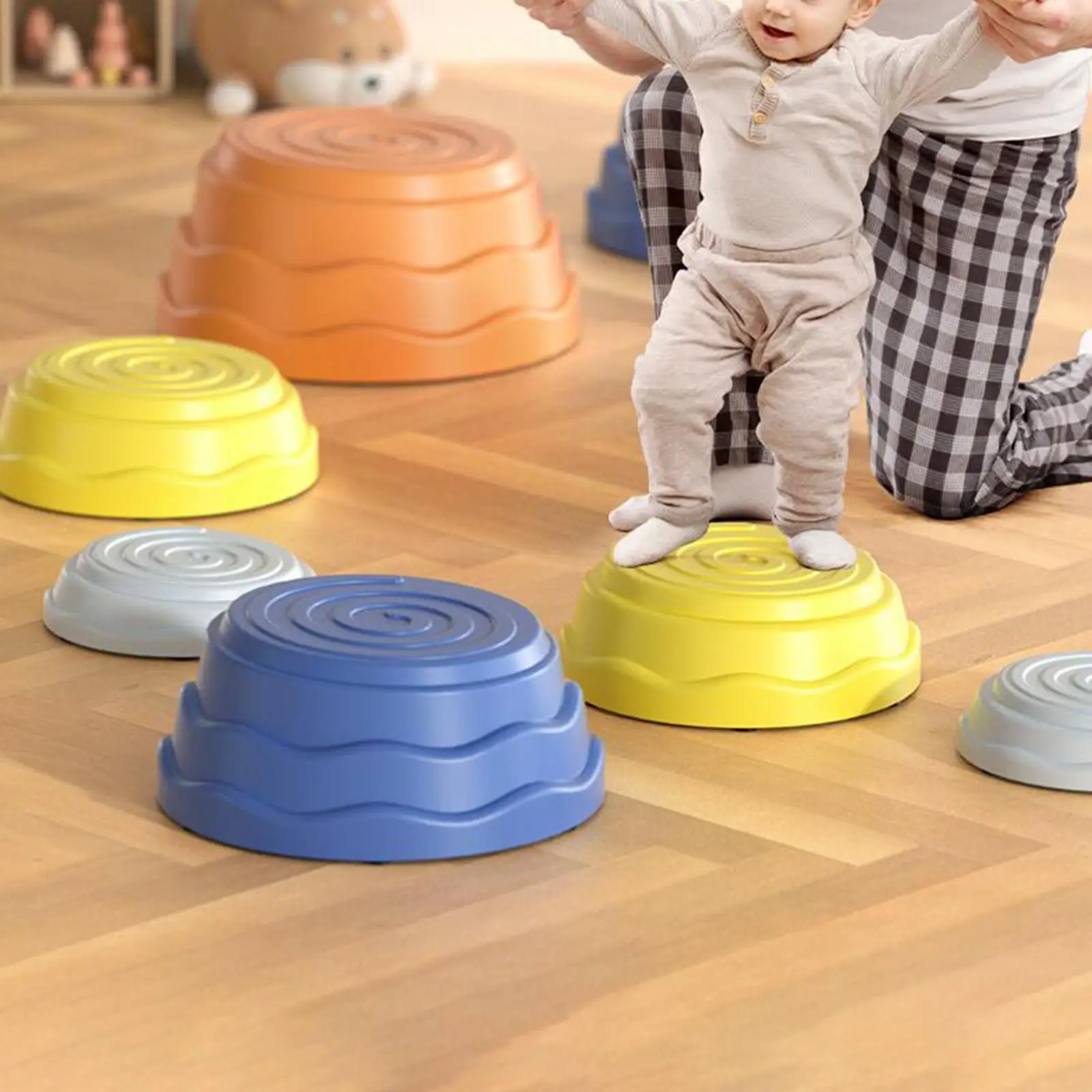 9 ชิ้น Stepping Stones สําหรับเด็ก Sensory ของเล่น Gross Motor BALANCE BLOCK