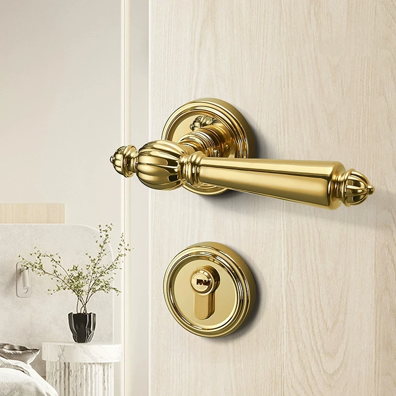 Luxe stille deurslotset met sleutels Beveiliging Badkamer Kamer Deursloten Handgrepen Frans interieur Buitendeurkruksloten