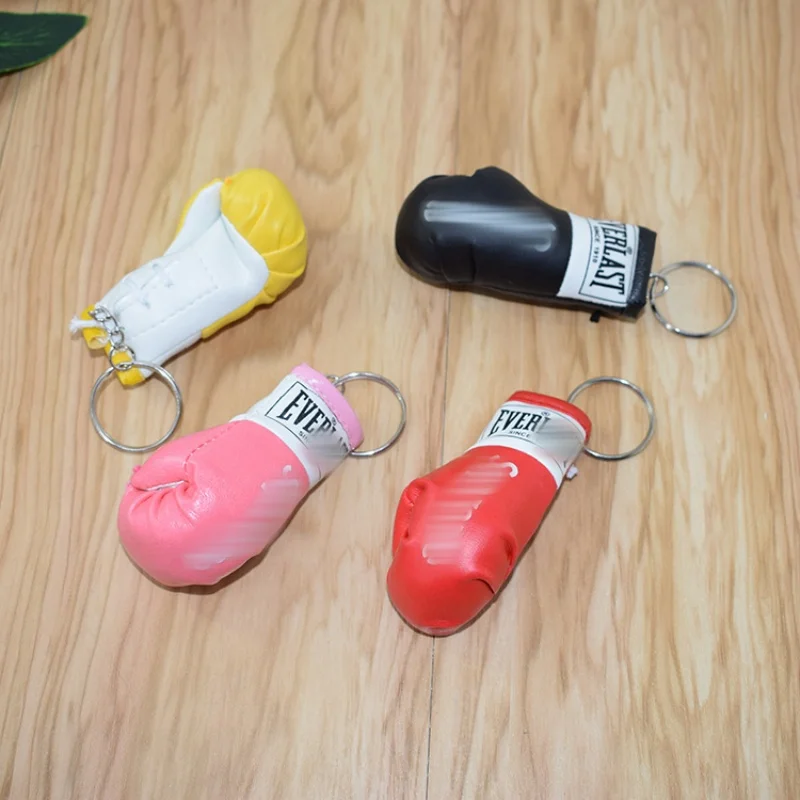 2PCS Couple Mini Simulation Keychain Boxing Glove Key Chain Backpack Car Key Pendant Gift For Boxing Enthusiasts