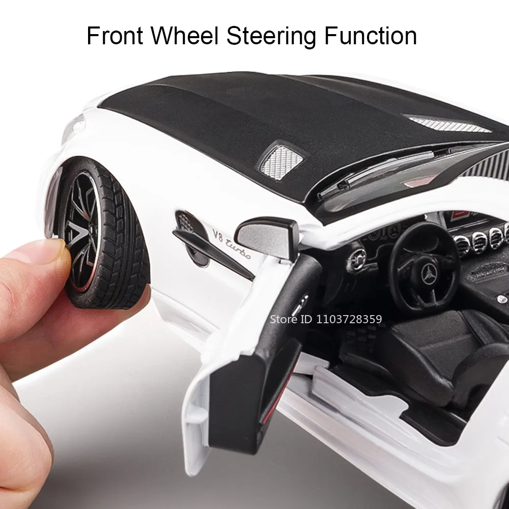 1:24 Scale GTR Miniature Sports Car Toy Model Alloy Diecast Supercars Sound Light Doors Opened Pull Back Festival Gifts for Kids