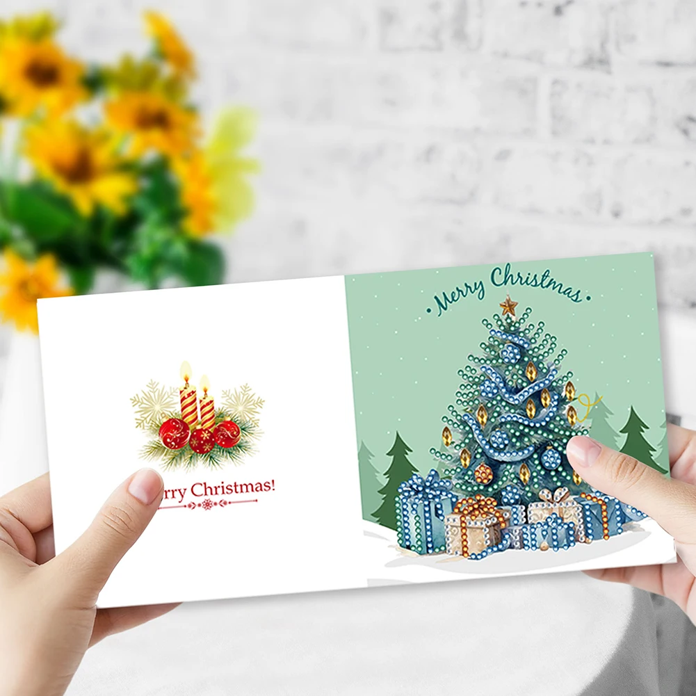 5D Rhinestone Arts Greetings Birthday Card DIY 5D Rhinestone Embroidery Arts Cards Kits Diamond Painting Greeting Thank You Card