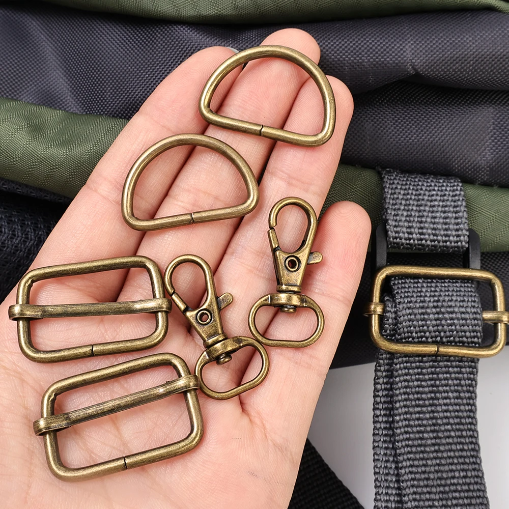 30PCS Adjuster Buckle Belt Key Chain Slide Buckle Middle Center Bar for Bag Strap Belt Webbing and Leather Strap Making