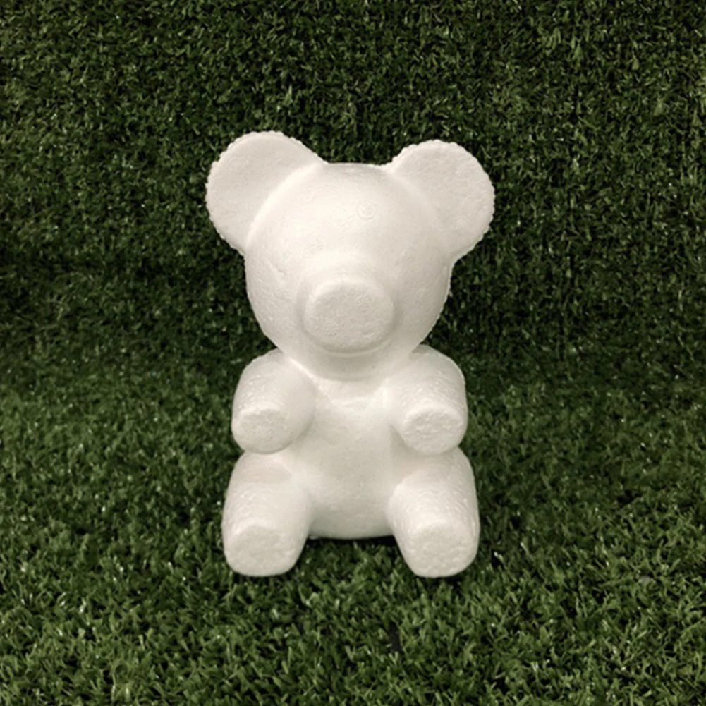 Oso de espuma de poliestireno, molde de oso blanco en forma de oso de 20CM para boda, Día de San Valentín, decoración del hogar