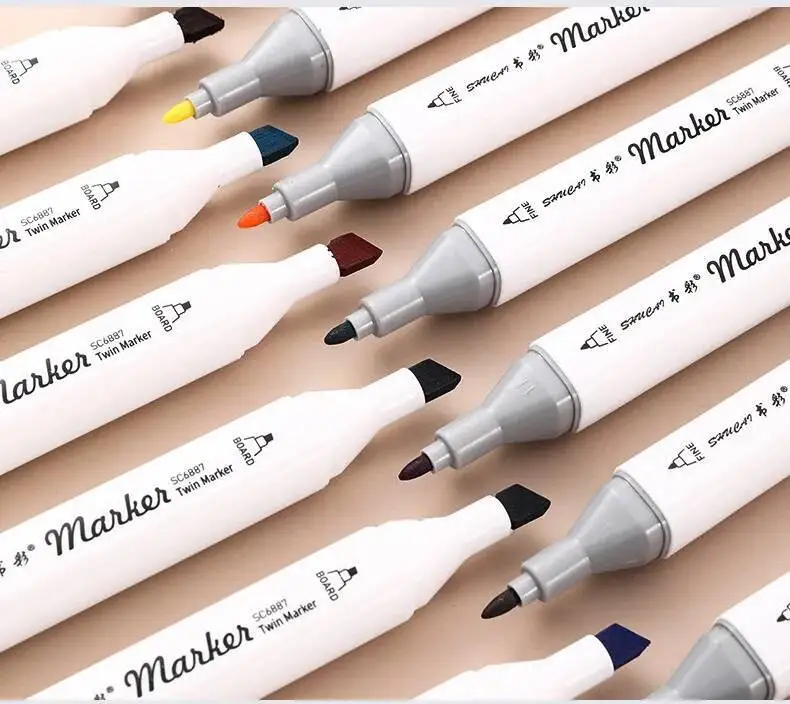 1-teilige Lytwtw's Markierungsstifte, Doppelkopf-Pinsel, Zeichnung, Textmarker, ästhetisch, professionell, Manga, Schule, Kunstbedarf, Schreibwaren – Detail 6