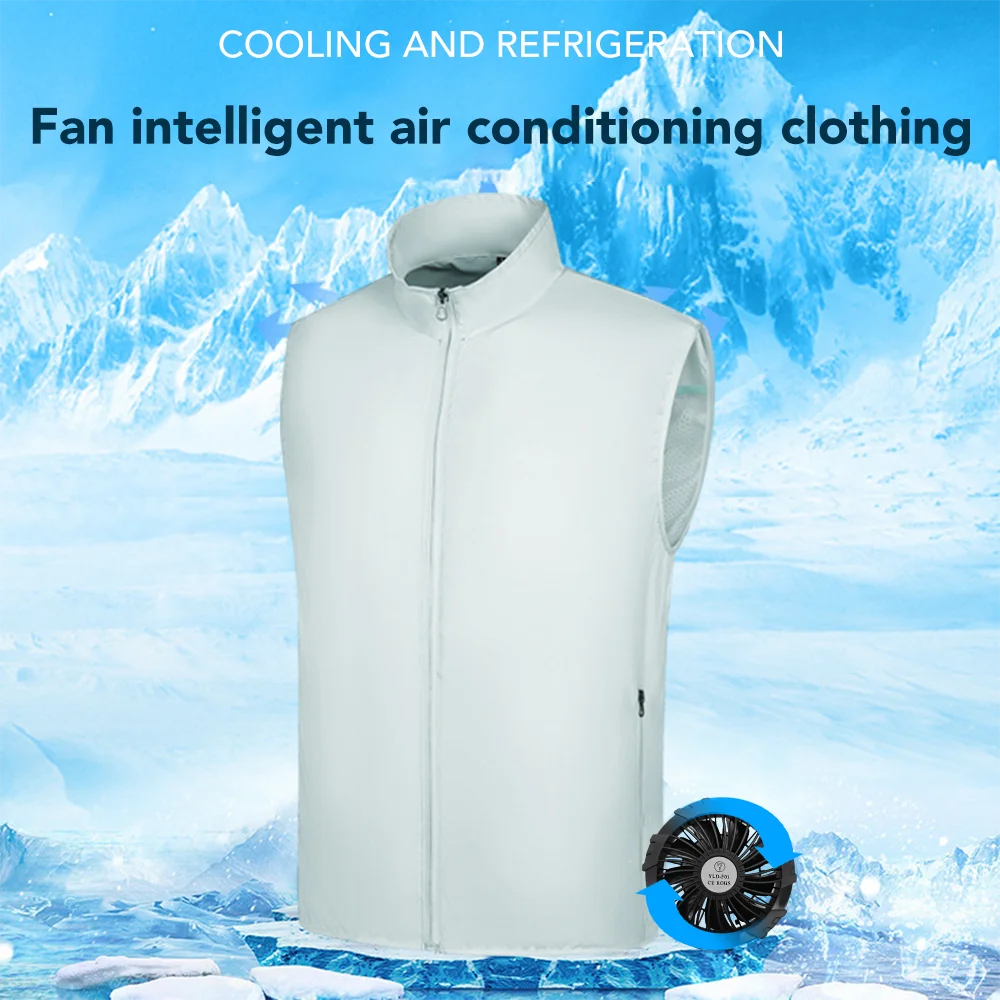 Chaleco refrescante de pesca de verano, ropa con aire acondicionado con carga USB, chaleco con ventilador portátil ajustable de 3 velocidades para trabajo de alta temperatura