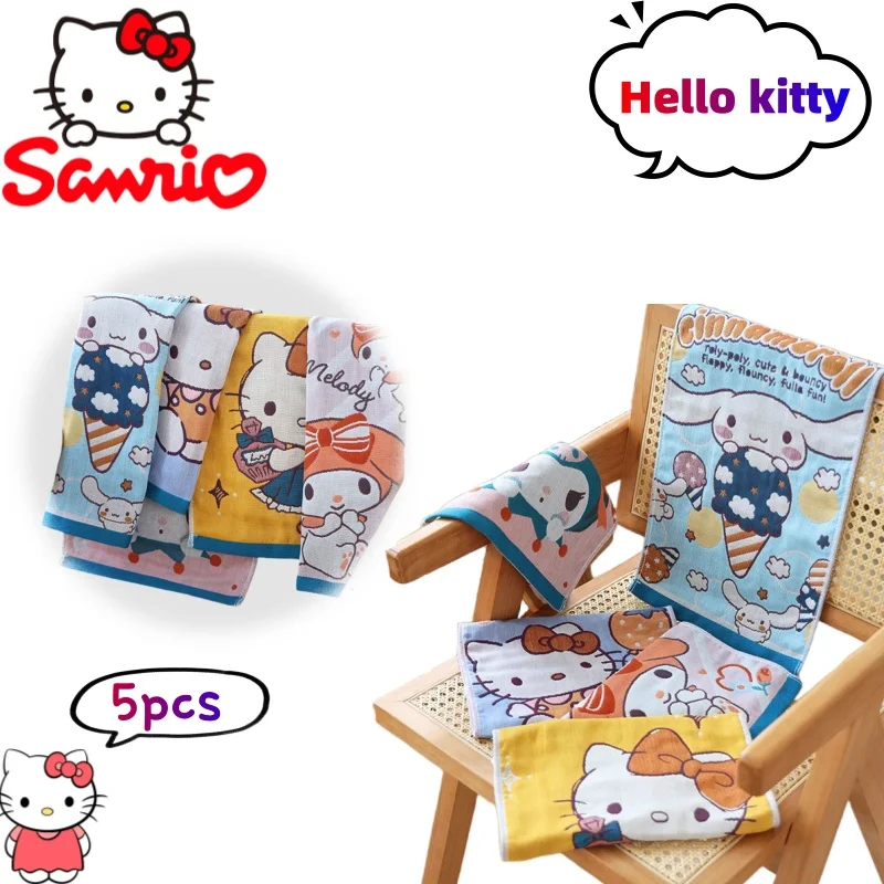 

Sanrio Hello Kitty Kuromi My melody Cinnamoroll хлопковое полотенце, ценное впитывающее быстросохнущее, приятное для кожи полотенце для лица с героями мультфильмов