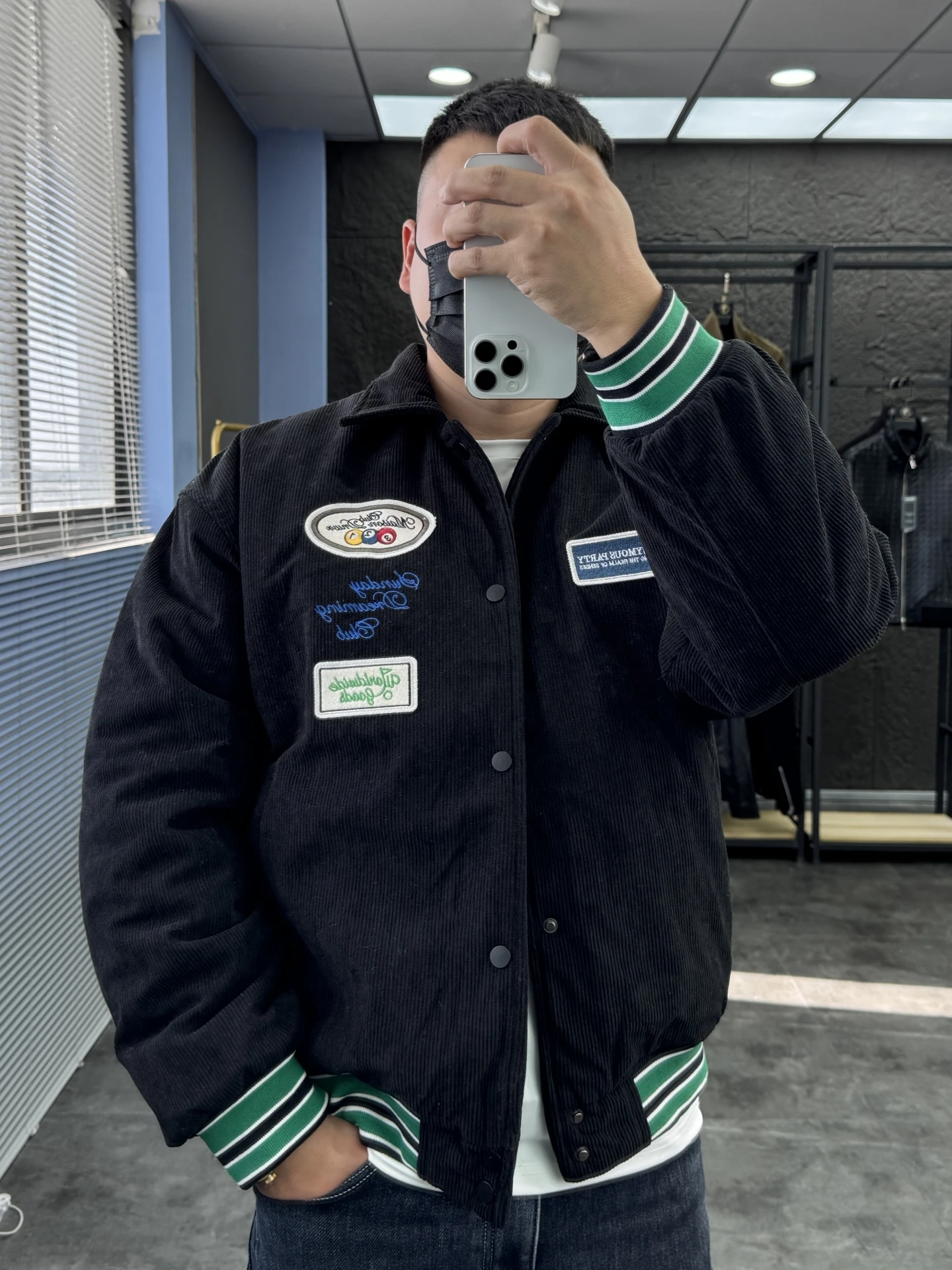 Svip American Sle سروال قصير البيسبول القطن Jaet الخريف الشتاء بدوره إلى أسفل طوق التطريز الطيران الدافئة معطف القطن عادية...