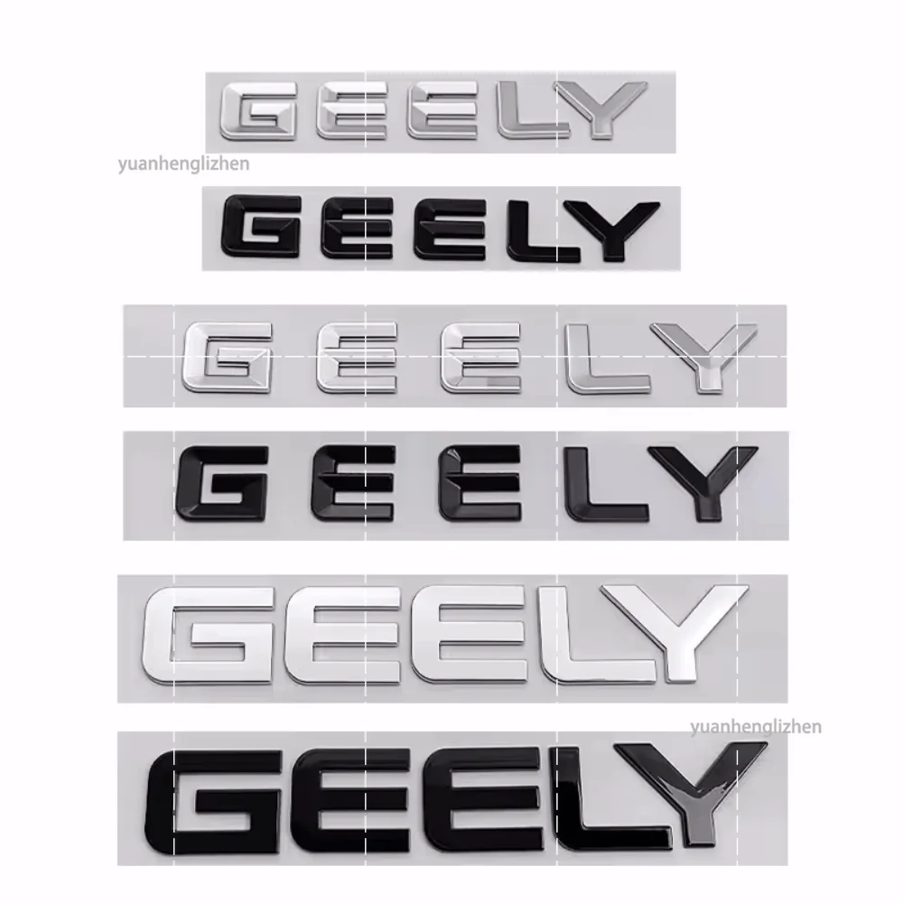 GEELY Letter Label Badge Trunk Car Sticker for Geely Series Atlas Emgrand GT Monjaro Coolray Modified Body Rear Boot Logo emblem