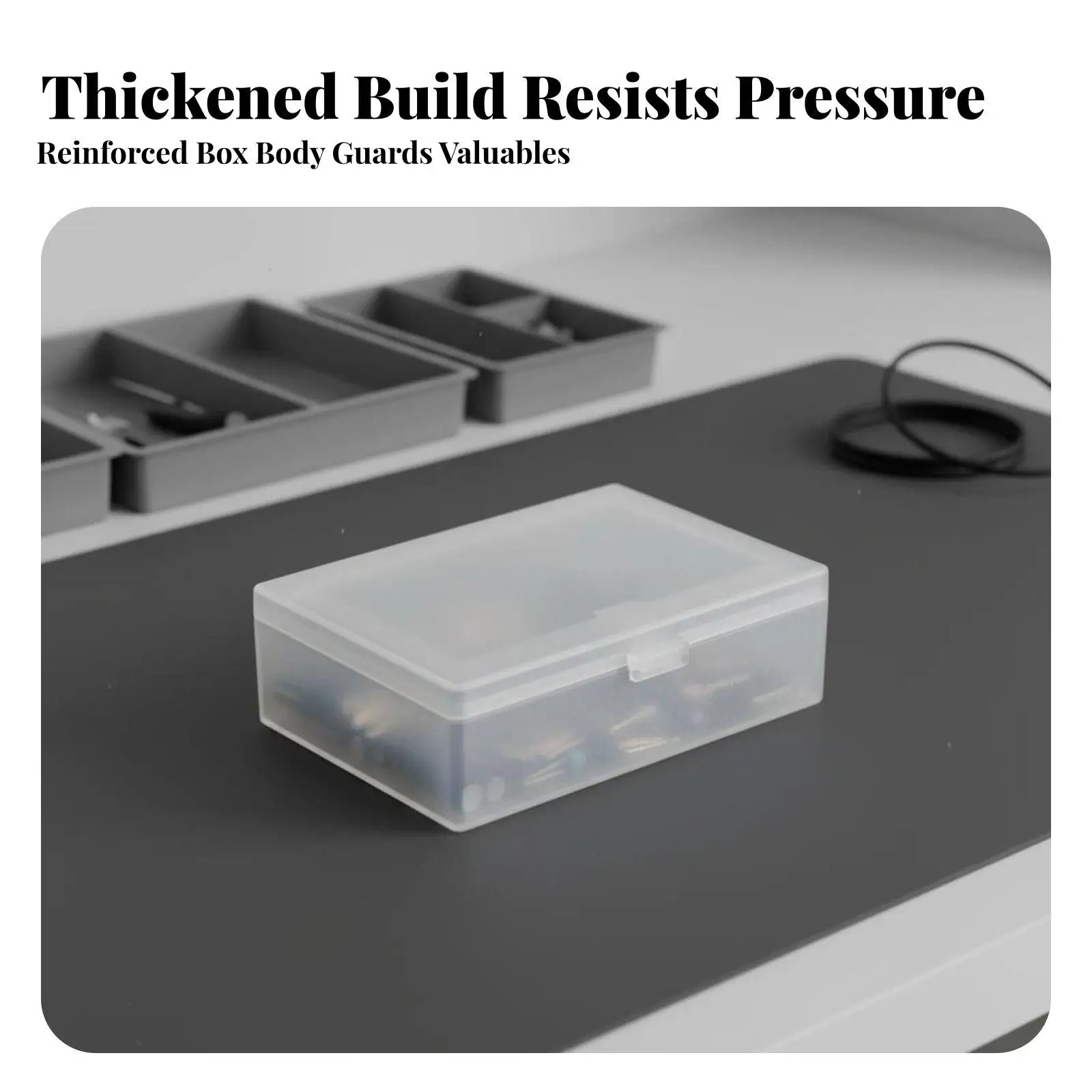 Card Storage Case Thickened PP Plastic Box Organizer Lockable Small Storage Case