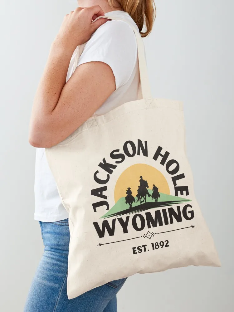 Jackson Hole Wyoming Tote Bag bag for beach Shopper handbag Handbags women reusable shopping bags