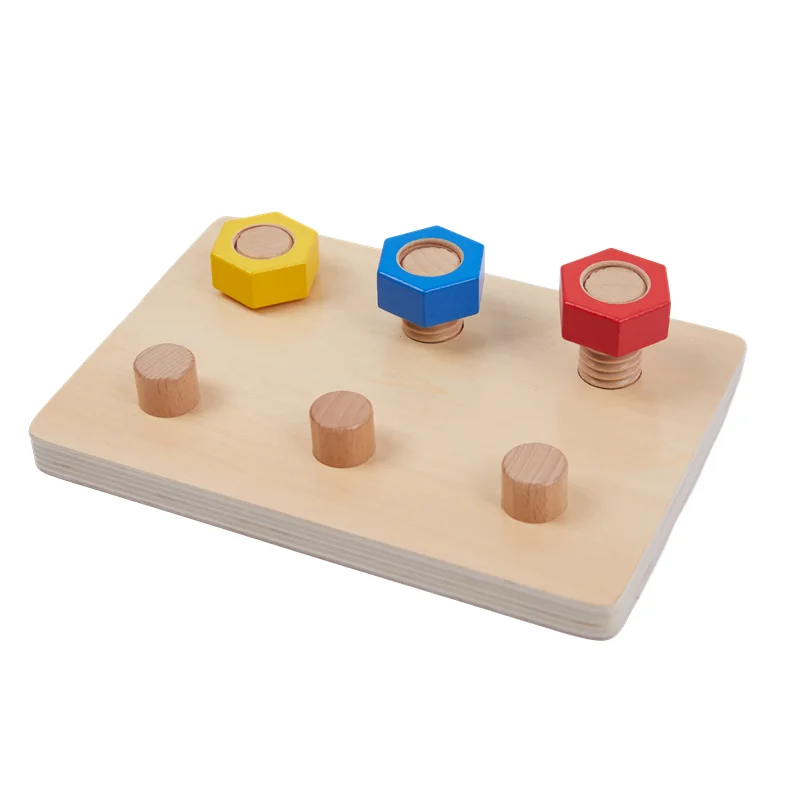 Montessori Nuts and Bolts Wood Screw Activity for Kids Fine Motor Skill Exercise Matching Game Early Childhood Educational Toys