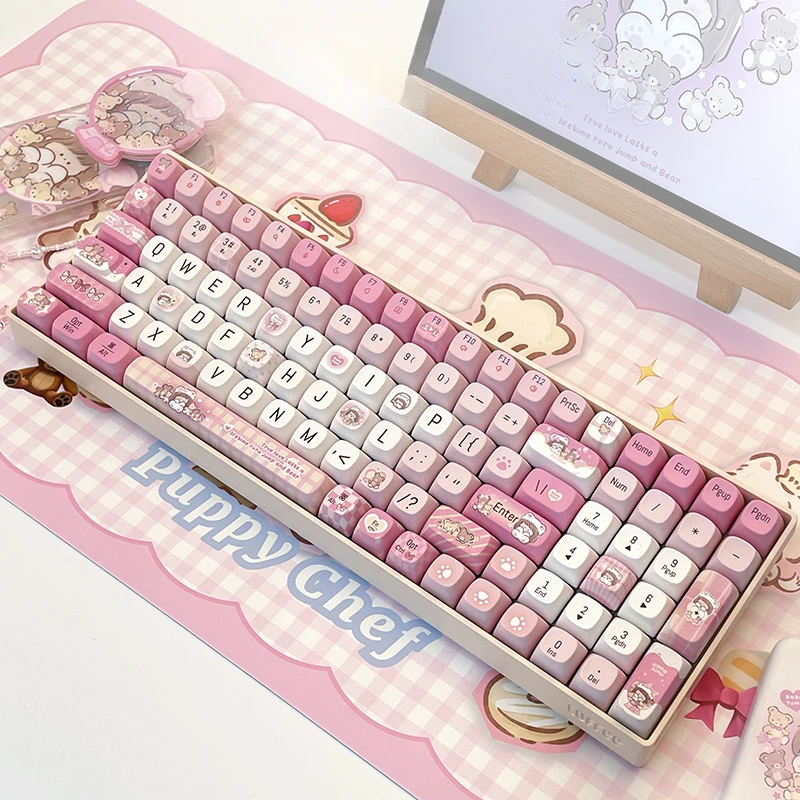 Meat Sauce Small Upturned Keycaps Custom PBT 1U Dye-sub MA Profile Keycap Cute Ball Cartoon Anime Point Key Cap for Gaming Gift