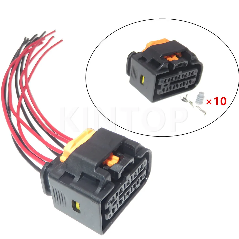 1 Set 10 Pins 1801600-1 1801606-1 Automotive Headlight Socket AC Assembly Auto Waterproof Plug For Peugeot