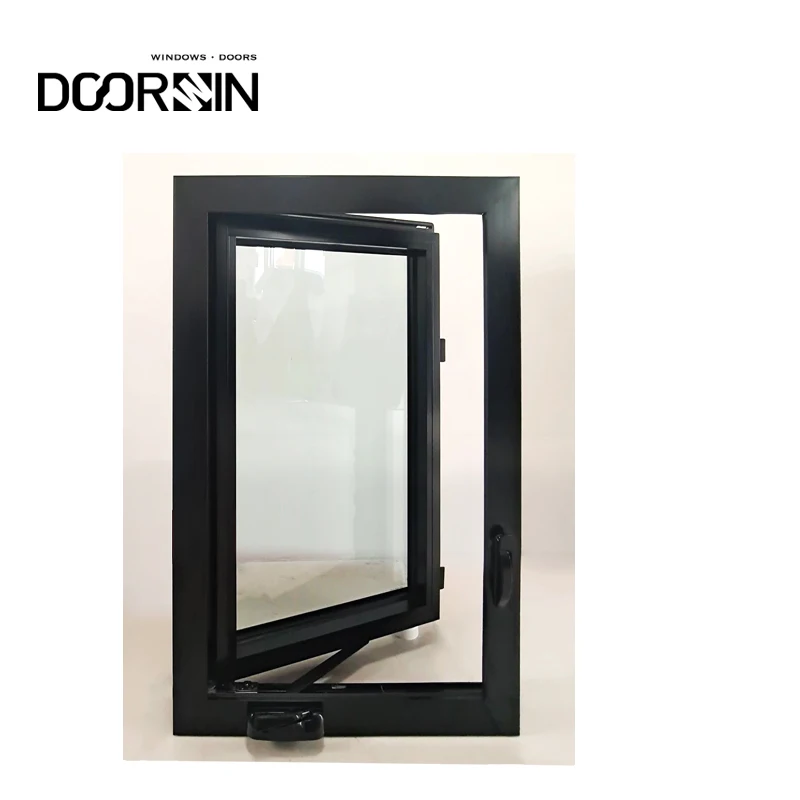 American Style NFRC CE Black Color Thermal Break Aluminium House Window With Grill Aluminum Frame Casement Windows