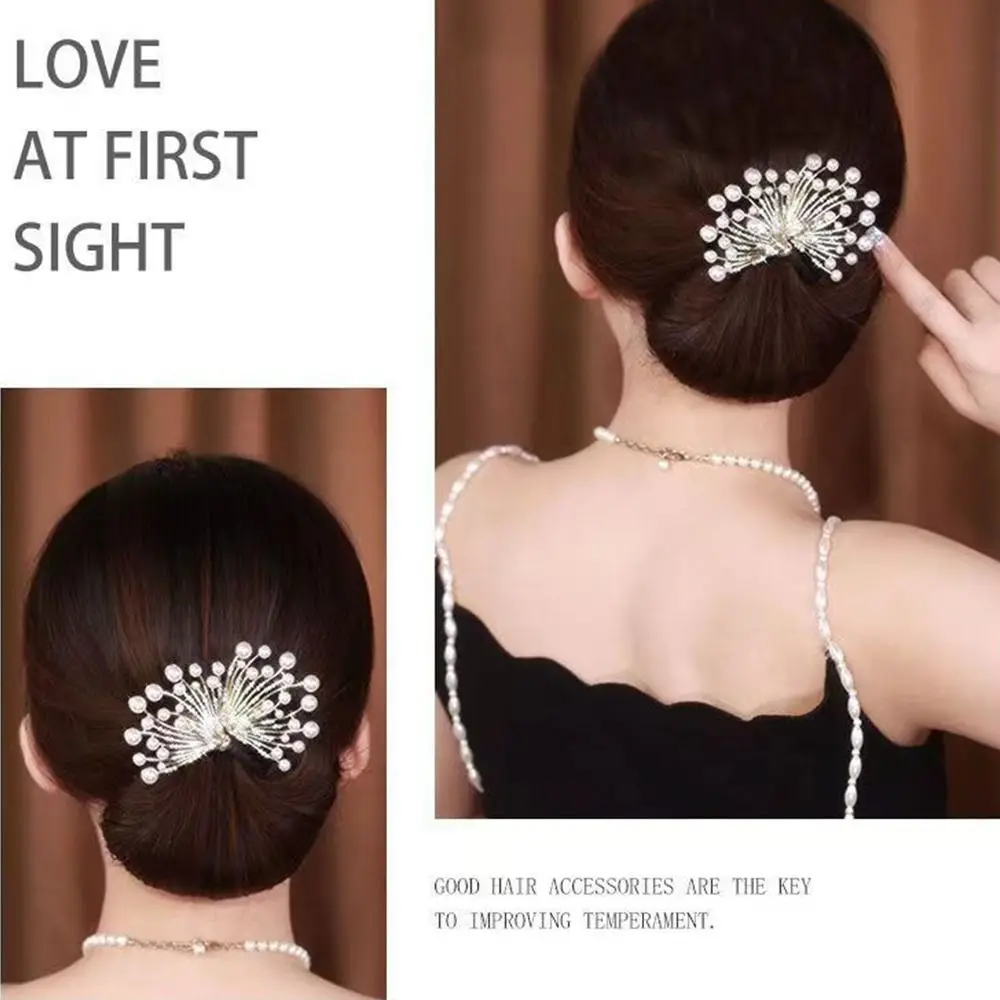 Elegant Alloy Flower Hair Clip Flexible Non-slip Twist Hairstyle Bun Hair Styling Tool Hair Bun Roller Hair Accessories