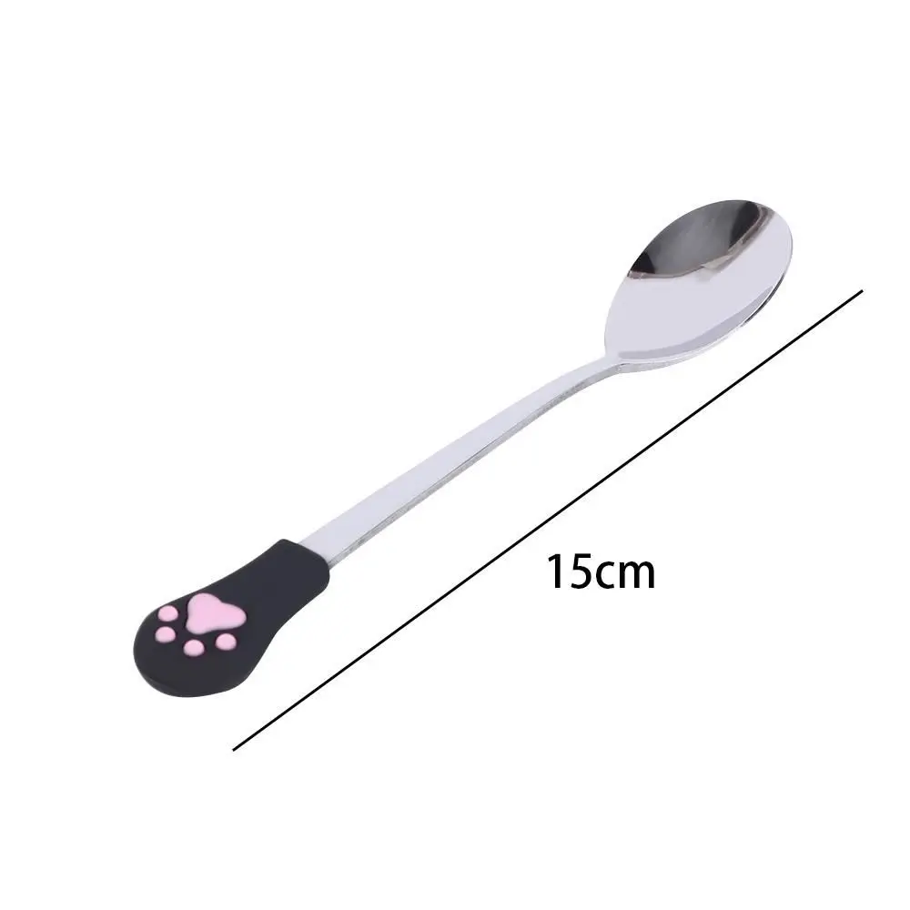 1 Pcs Stainless Steel Cute Cat Claw Coffee Spoons Fruit Dessert Spoon Candy Tea Spoon Cat Drink Tableware Kitchen Supplies